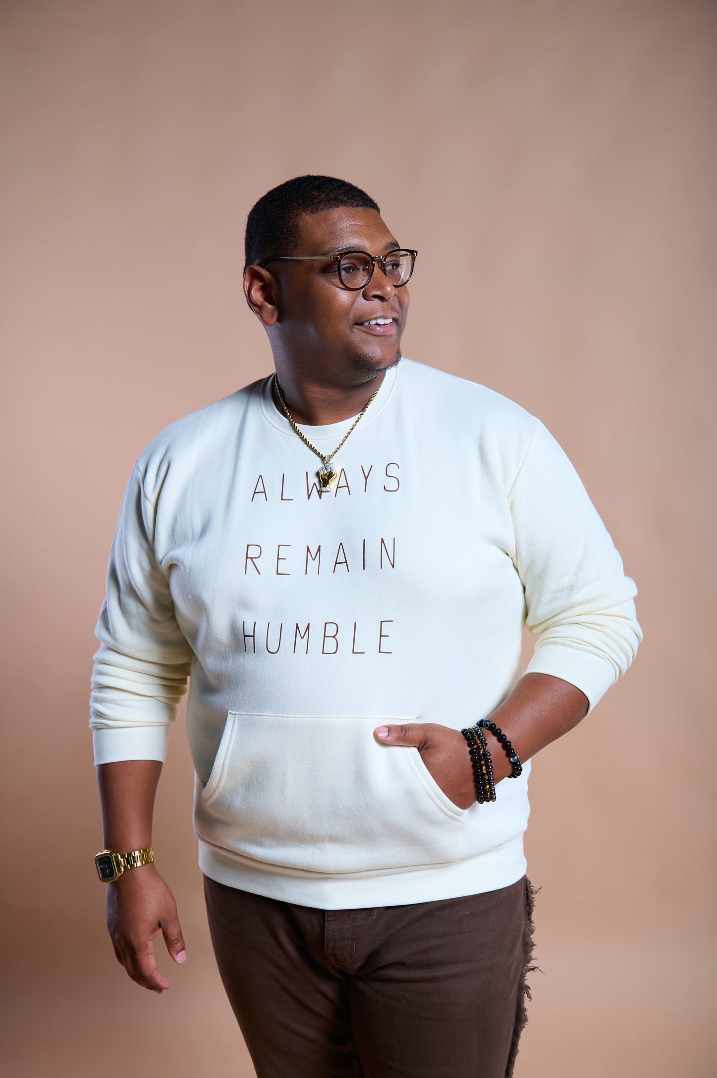 Always Remain Humble Pocket Crewneck