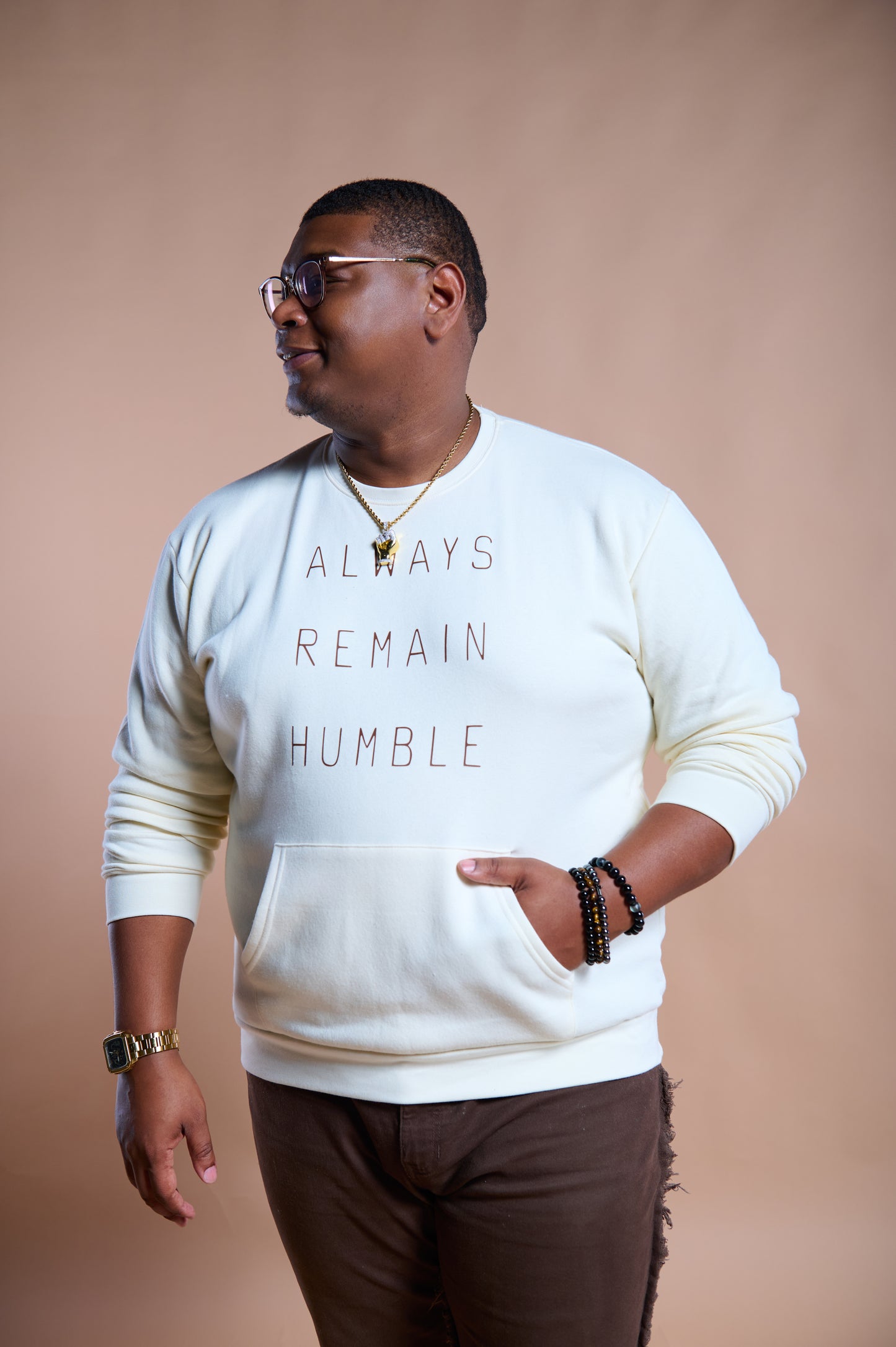 Always Remain Humble Pocket Crewneck