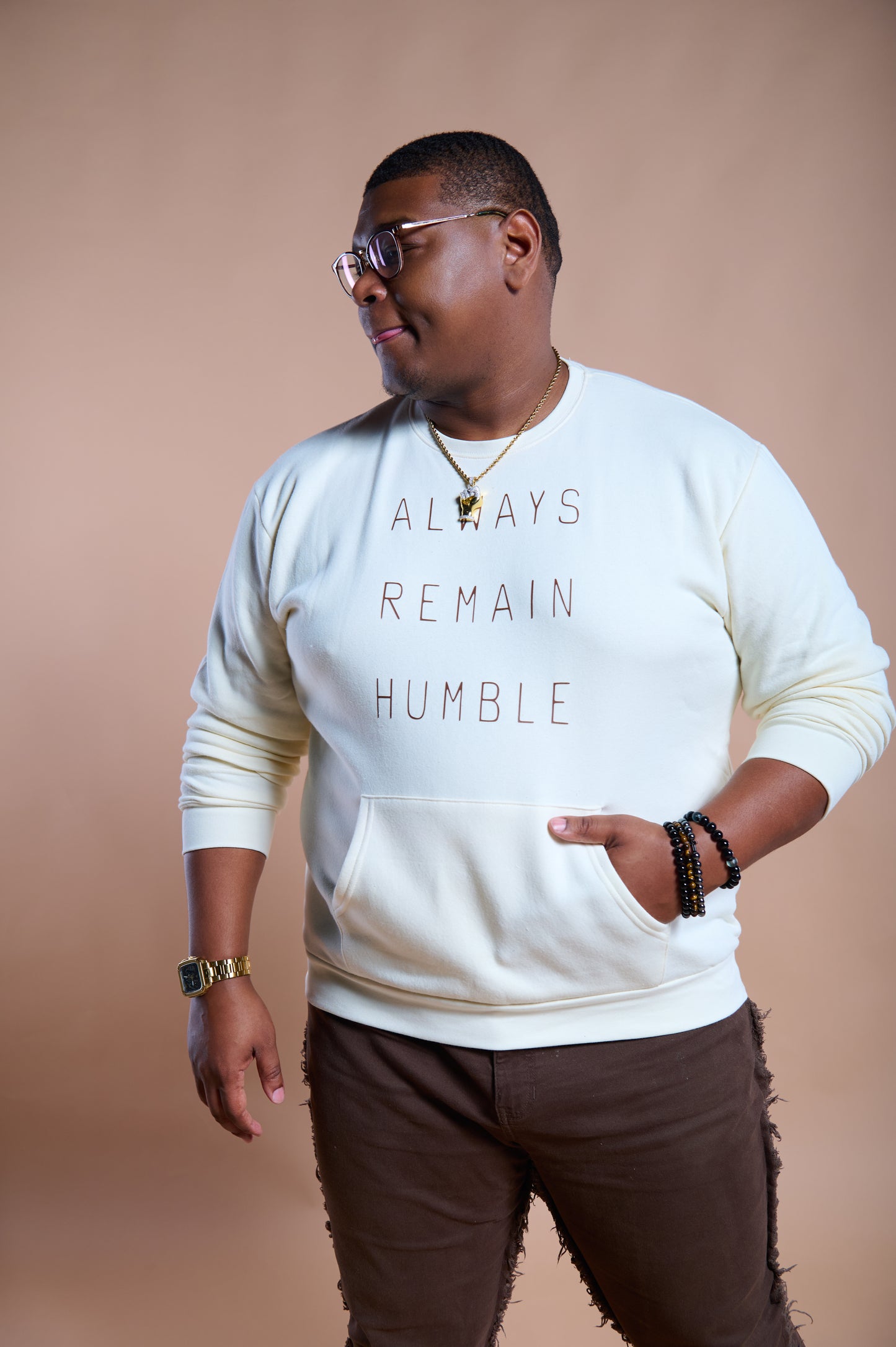Always Remain Humble Pocket Crewneck