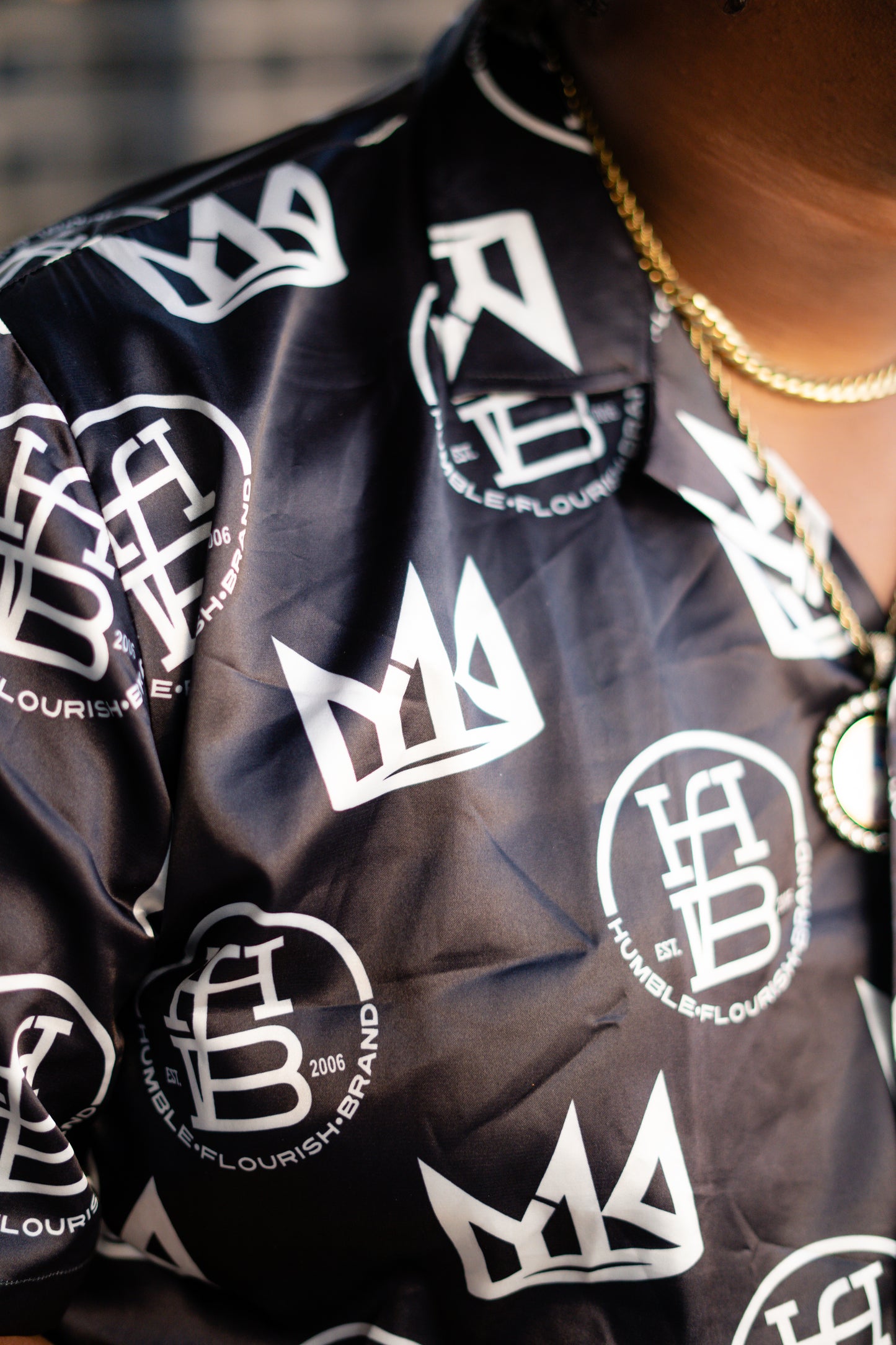 Young King Flourish Button Up Short Set