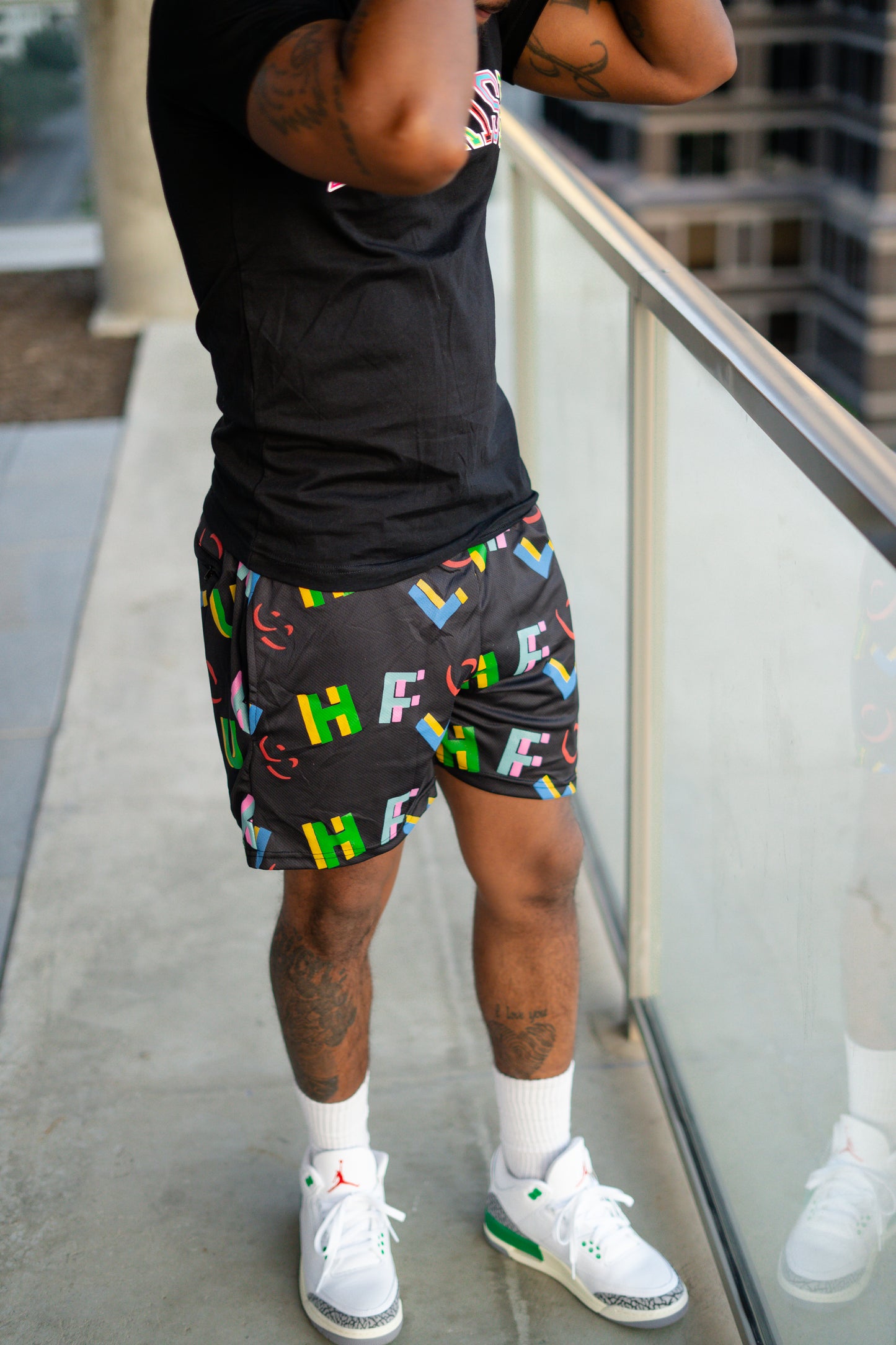 Flourish Multi Color Mesh Shorts