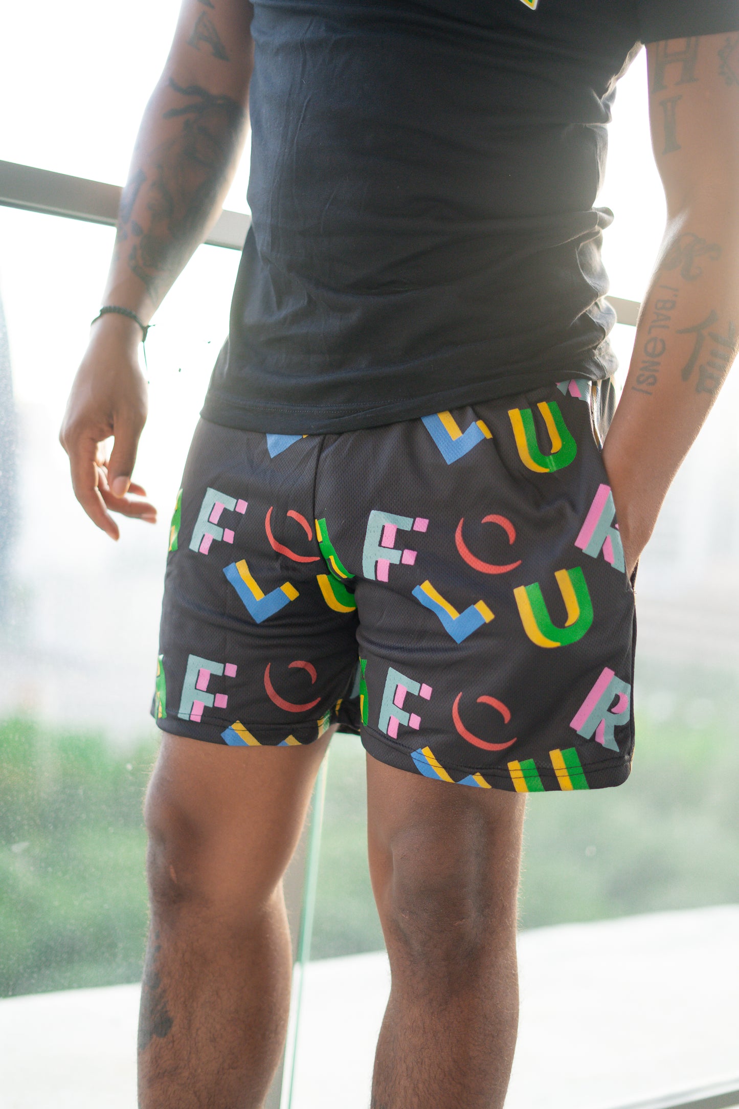Flourish Multi Color Mesh Shorts
