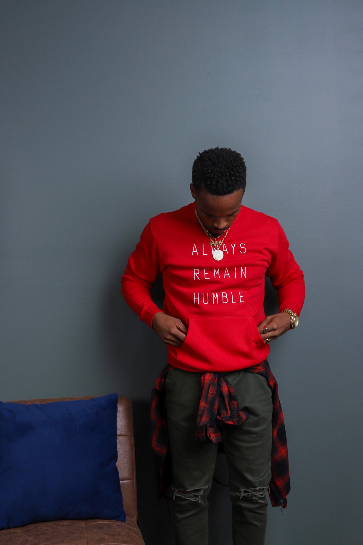 Always Remain Humble Pocket Crewneck